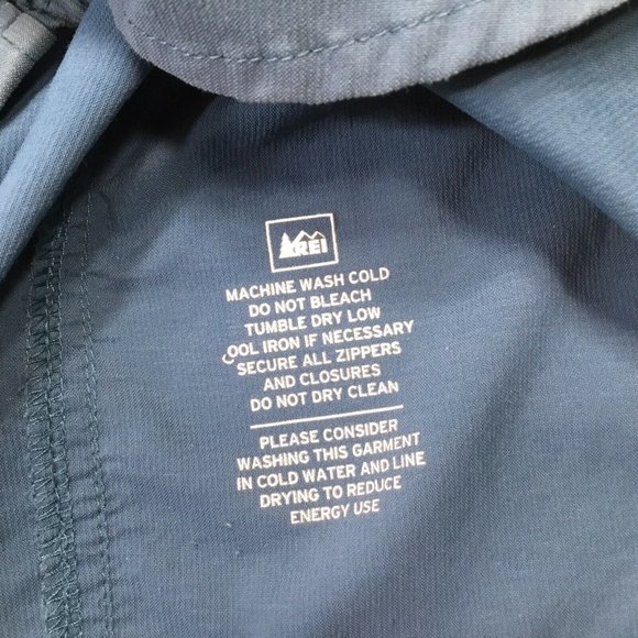 REI Vented Men's XL Shirt Short Sleeve Button Fishing Blue Green Hiking Outdoor - Picture 10 of 10